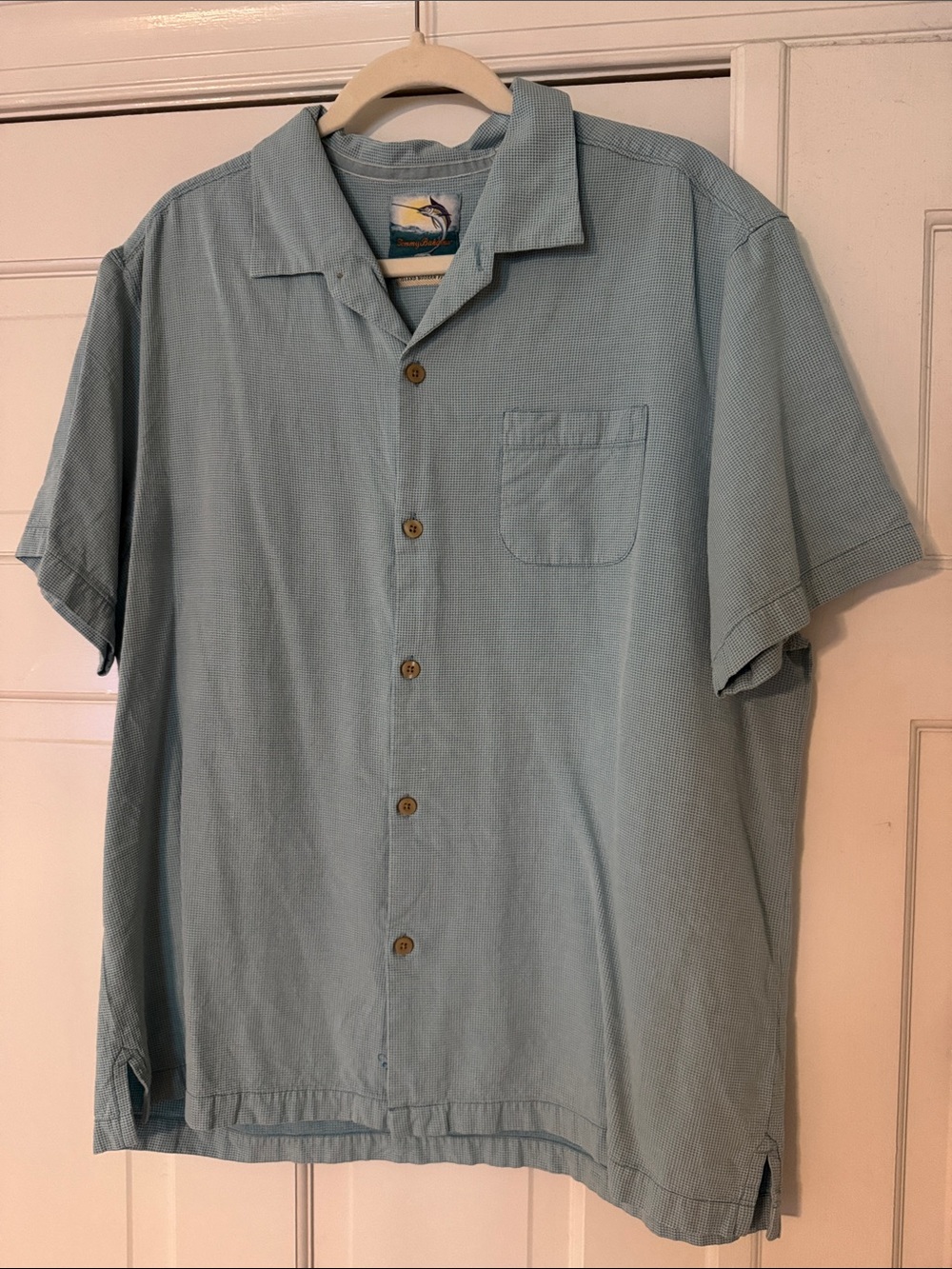 Tommy Bahama Pale Blue Short-Sleeve Button-Up Shirt